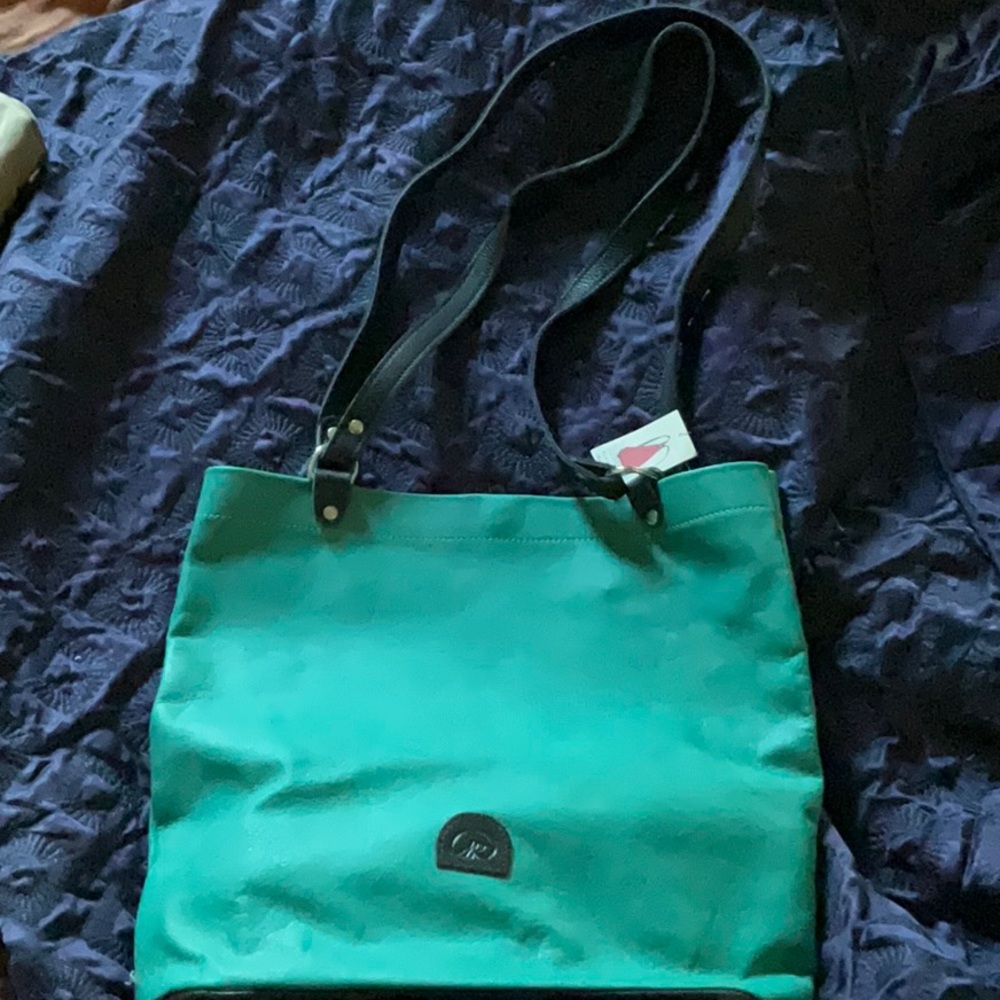 Rowland Tote/Shoulder Bag Turquoise and Black